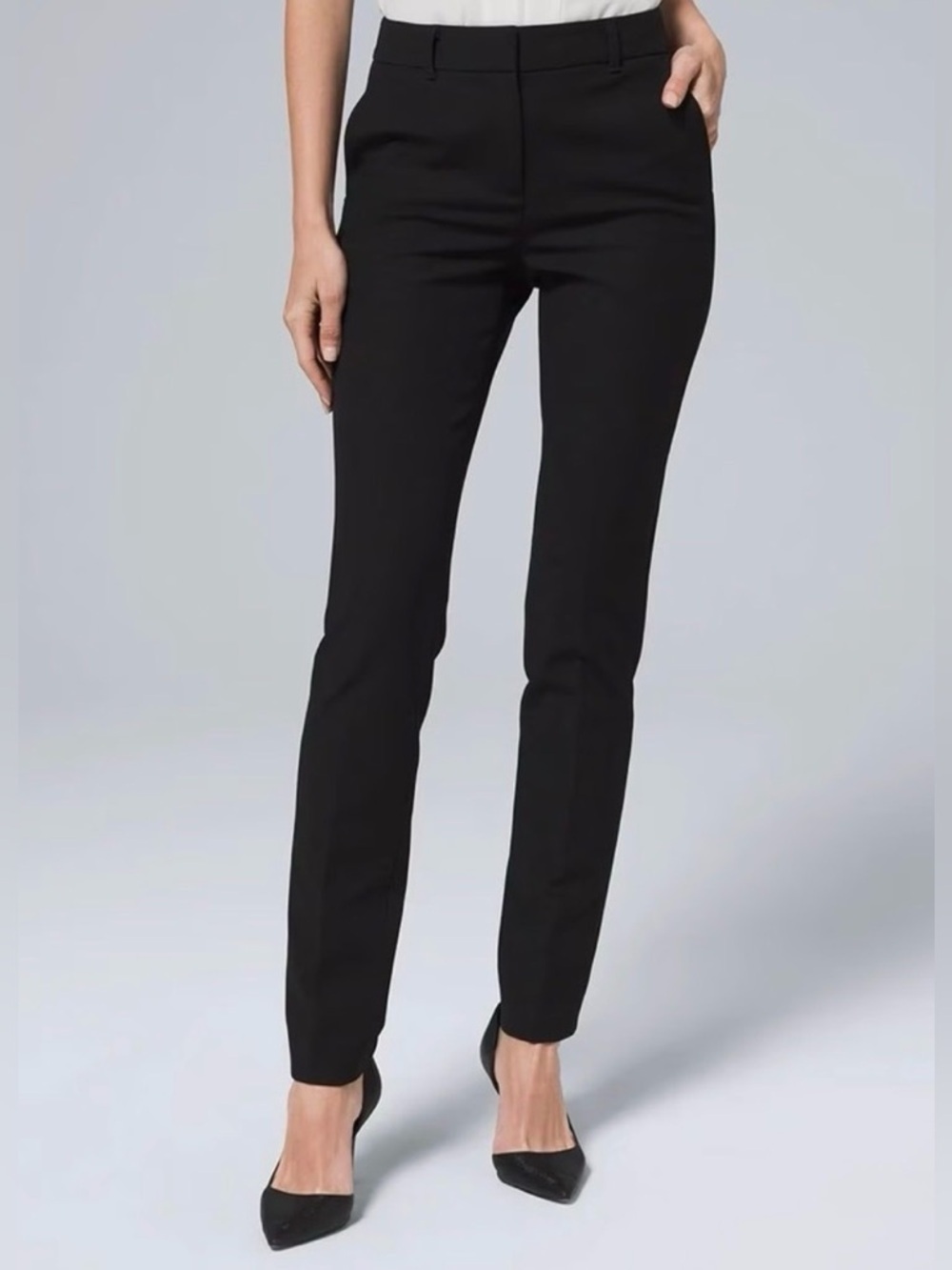 White House Black Market "The Slim" Black Dress Pants Size 10 NWT